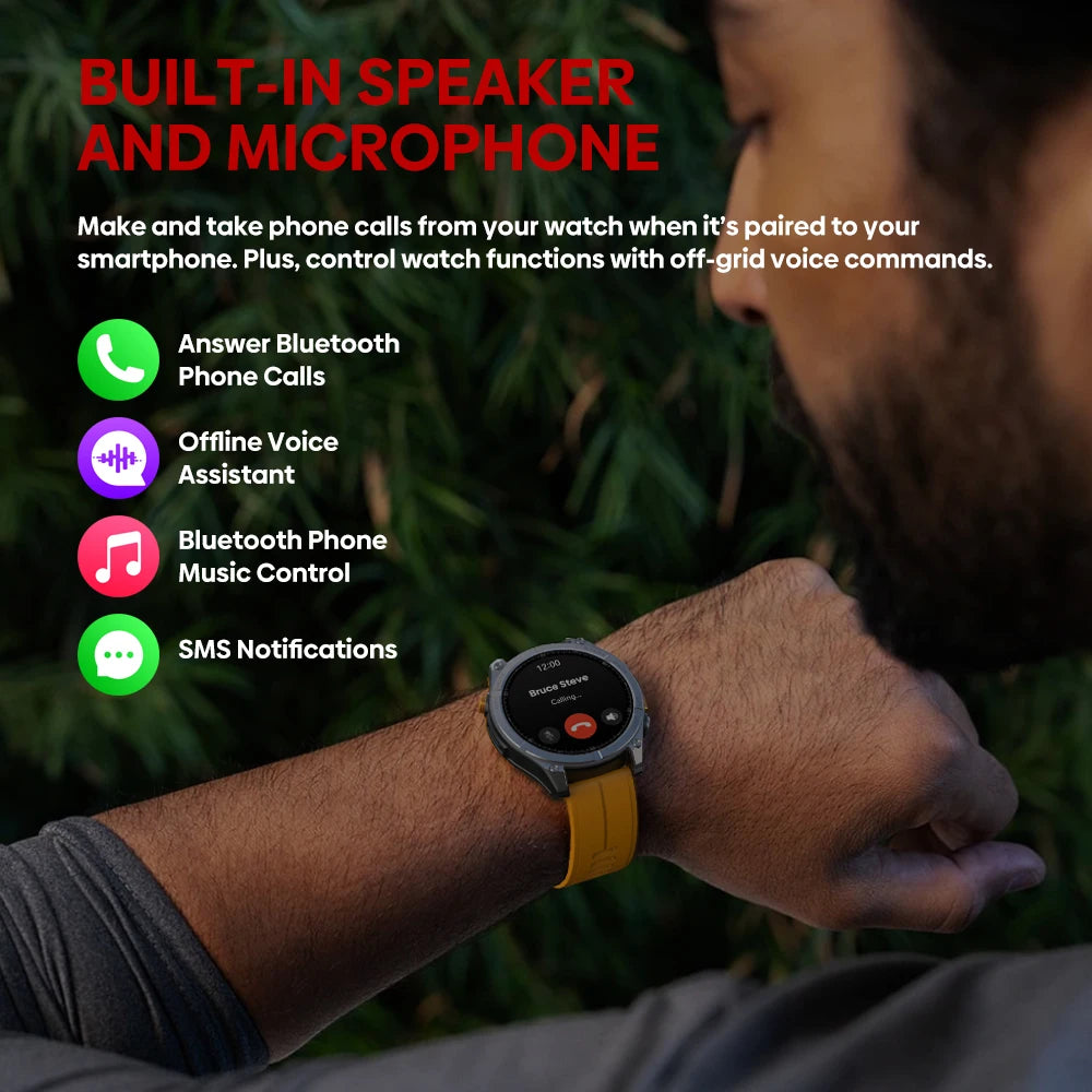 New Ciberer Vertix Stratos 4 GPS Smart Watch 1.43''AMOLED Display Built-in Compass Flashlight 170+ Sports Modes 5 ATM Smartwatch - TechSmartX