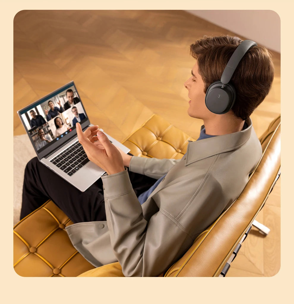 Baseus Bowie D05 Wireless Headphone 3D Spatial Audio Earphone Bluetooth 5.3 Headset 40mm Driver Foldable Over Ear Headphone 70H - TechSmartX