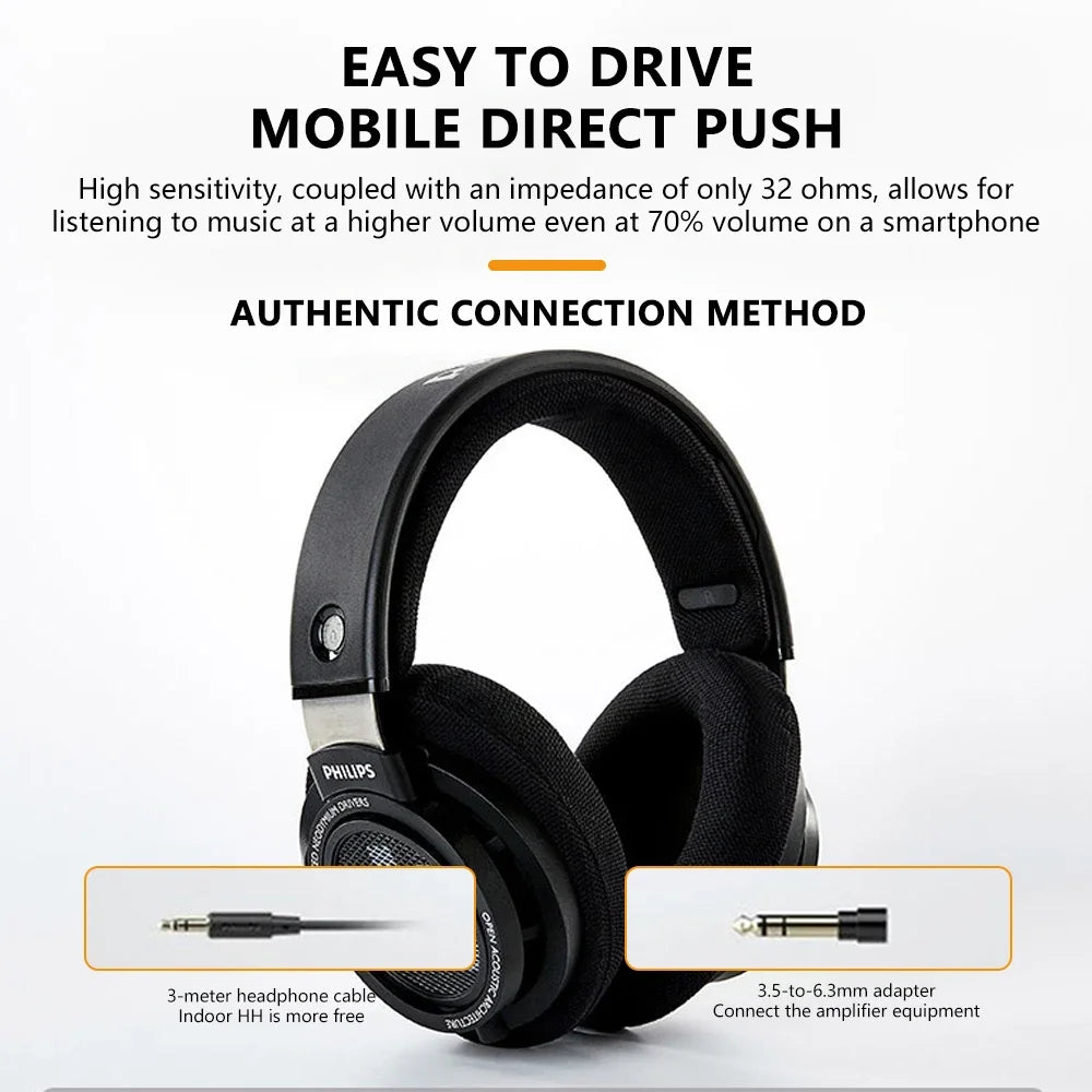 Philips SHP9500 Head-mounted Wired Headphones HiFi Stereo Earphone Monitor Class Music Earbuds E-sports Game Universal Headset - TechSmartX