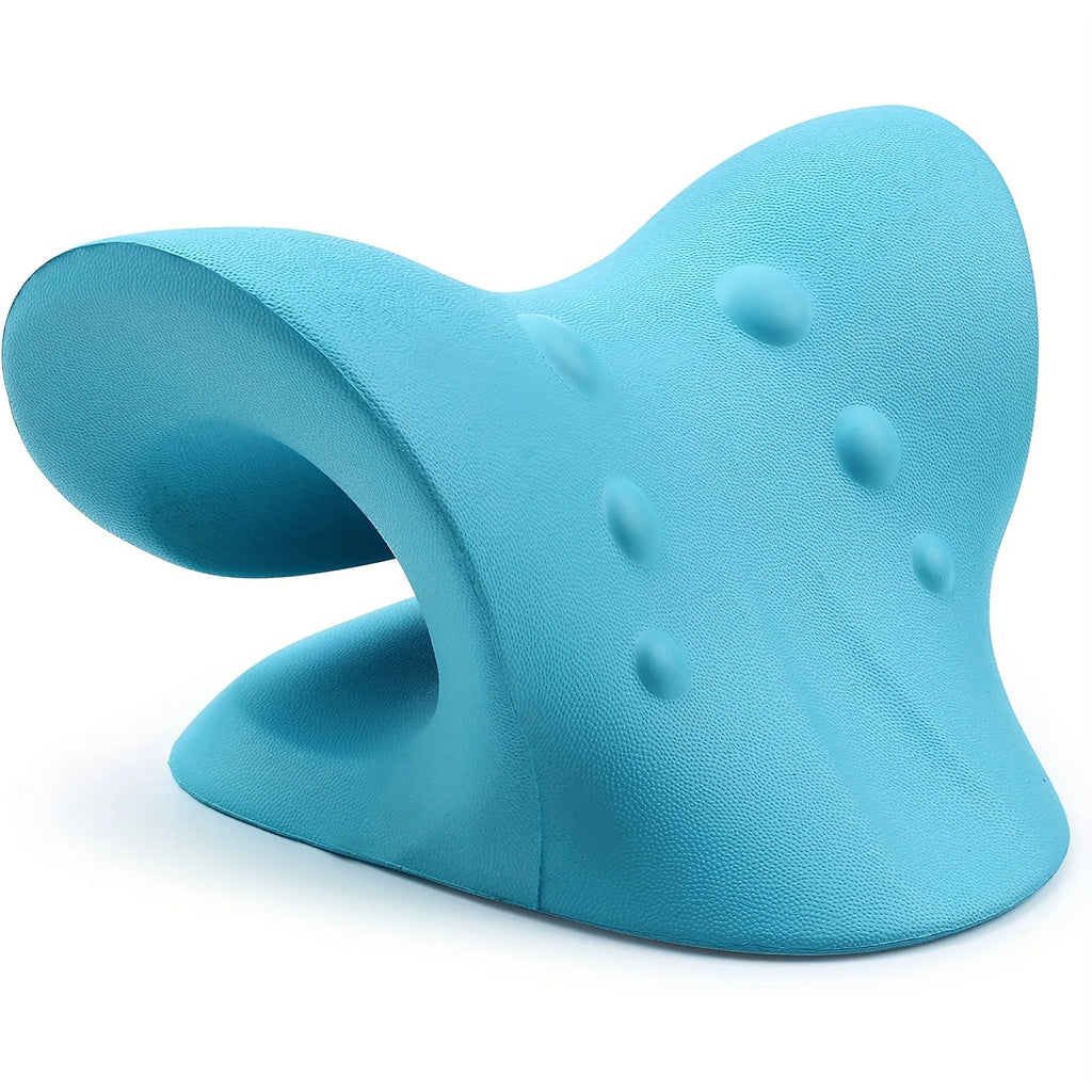Eva Neck And Shoulder Relaxer, C-Shape Cervical Traction Device, Relax Spine Alignment, Chiropractic Pillow Stretcher Massager - TechSmartX