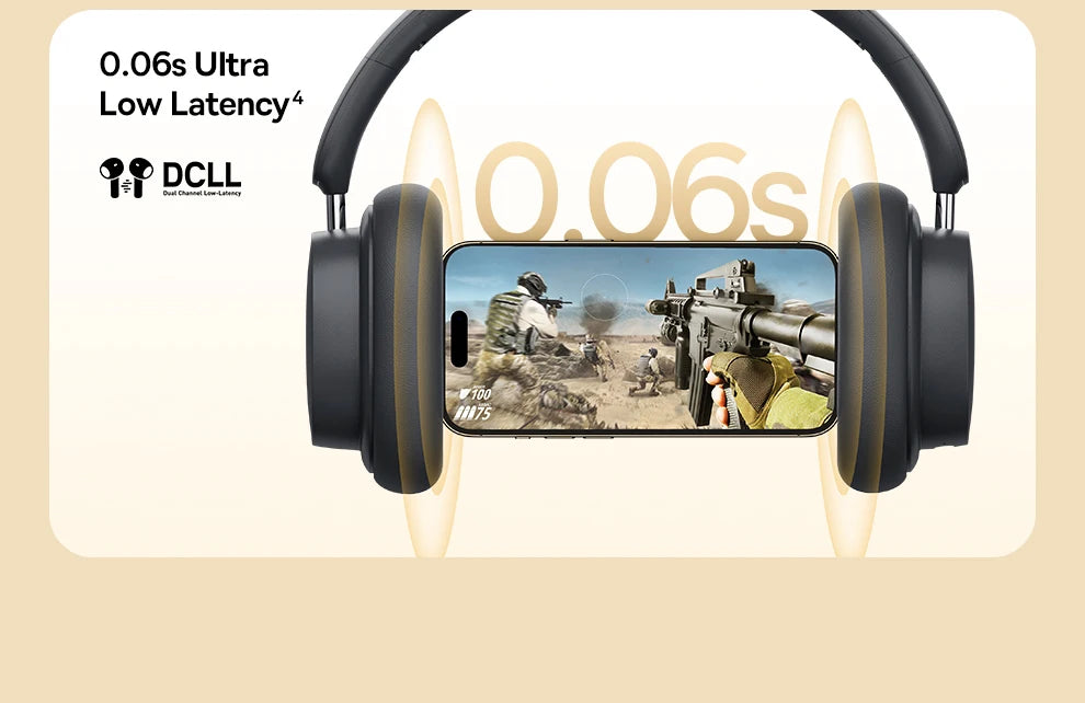 Baseus Wireless Headphones Bluetooth 5.3 HIFI Level Earphone 40mm Driver Foldable Over Ear Headsets 70H Playtime Spatial Audio - TechSmartX