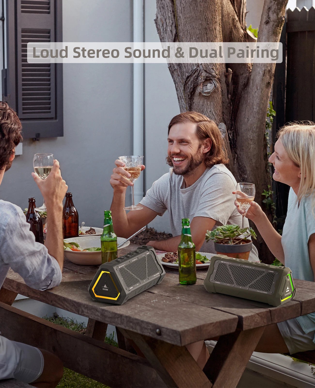 MLOVE P3 Outdoor Bluetooth Speaker, 40W Output Power Bluetooth 5.3 Speaker ,Stereo Sound IPX7 Waterproof,Micro SD Card,RGB Light - TechSmartX