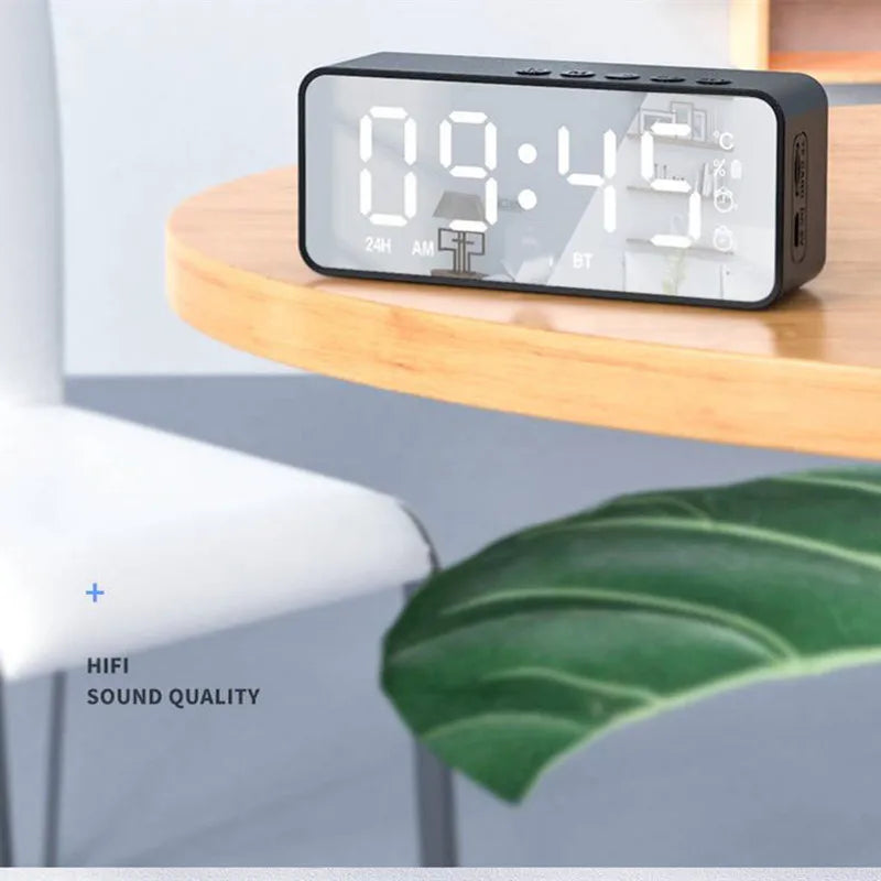 Alarm Clock Radio FM Bluetooth Speaker Portable Subwoofer Caixa De Som Sound Box Music Wireless Mini Woofers Bocina Lamp Column - TechSmartX