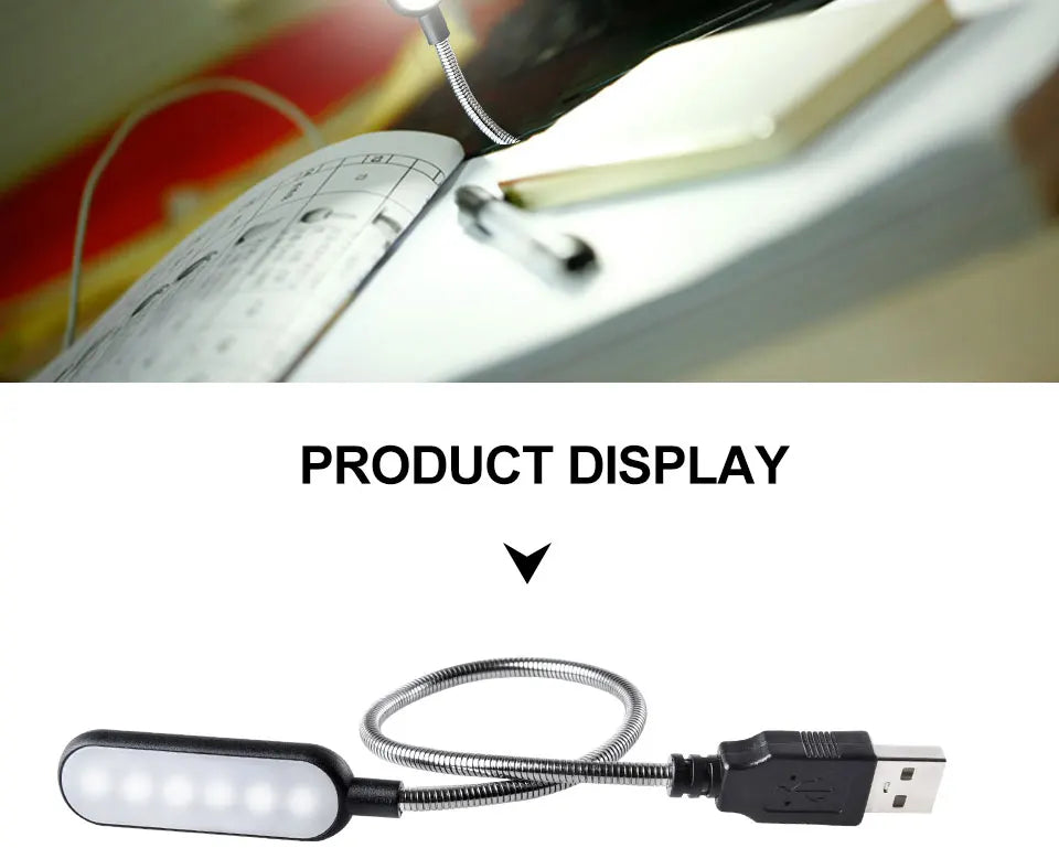 1PC Mini USB LED Light Book Light Flexible Reading Lamp Portable Night Light For Power Bank Laptop Notebook PC Computer - TechSmartX