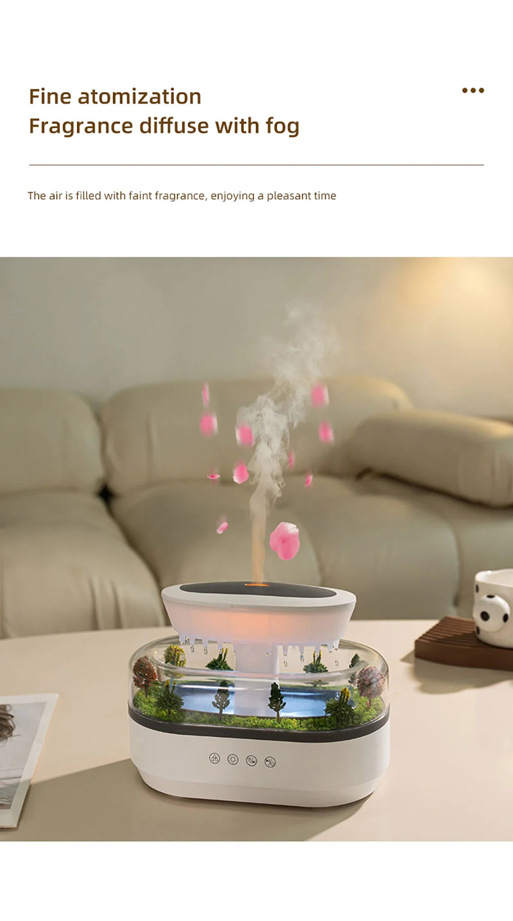 Aroma Humidifier Raindrop Air Humidifier Colorful Light White Noise Essemtial Oil Diffuser Home Ultrasonic Fragrance Diffuser - TechSmartX
