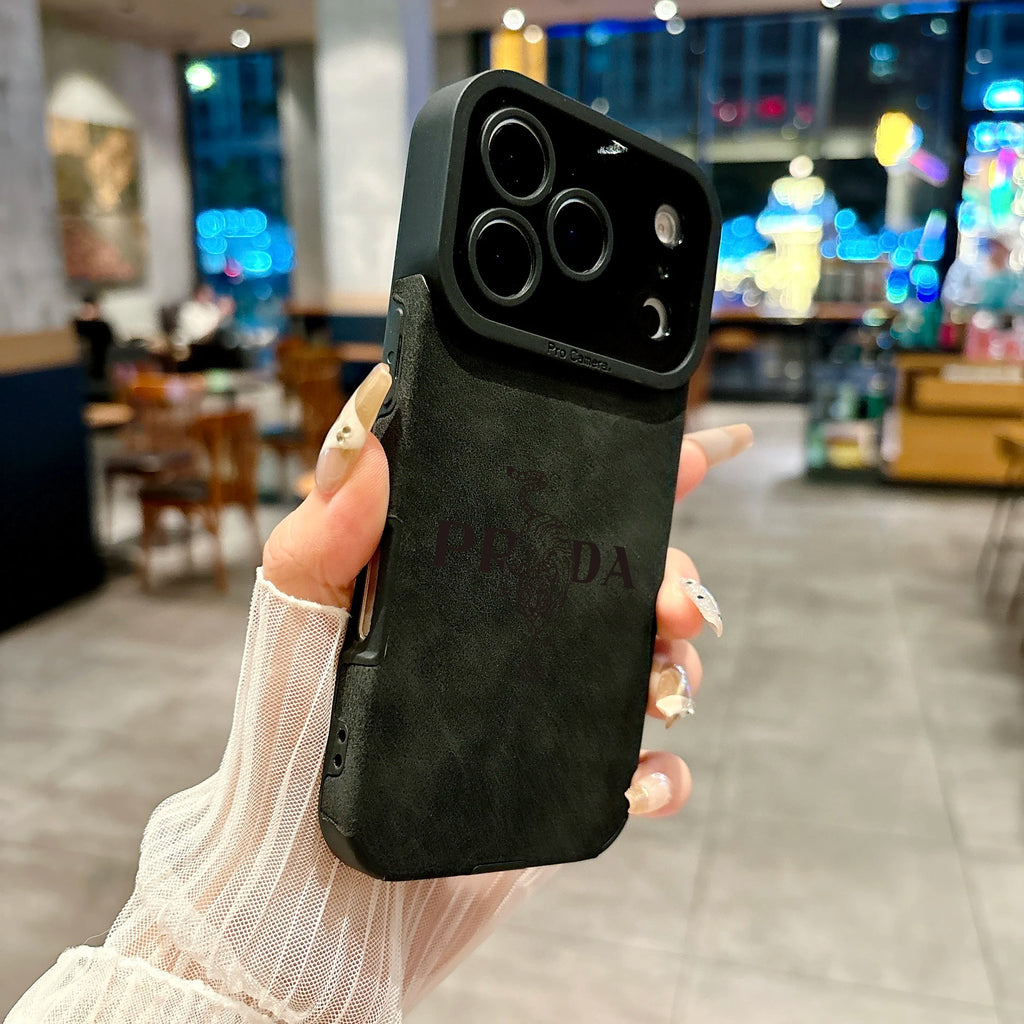 Microfiber Leather phone case for iphone 17 16 15 14 plus 13 12 11 pro max 16E cover Luxury funda Italy tiger streetwear cases