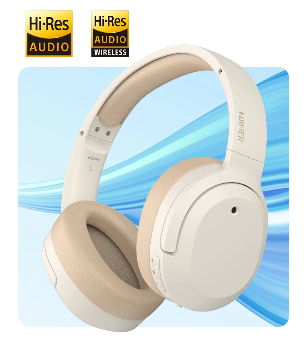 Edifier W820NB Plus Wireless Noise Cancelling Headphones 43dB ANC Hi-Res LDAC Codec 49hrs Playtime Over-Ear Bluetooth Headset - TechSmartX