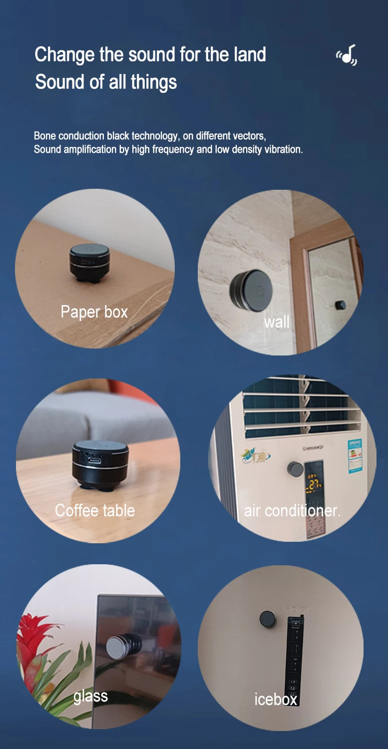 Bone conduction wireless speaker - sucker mount, TWS hi-fi sound enhanced bass, wearable loop, resonance features dynamic audio - TechSmartX