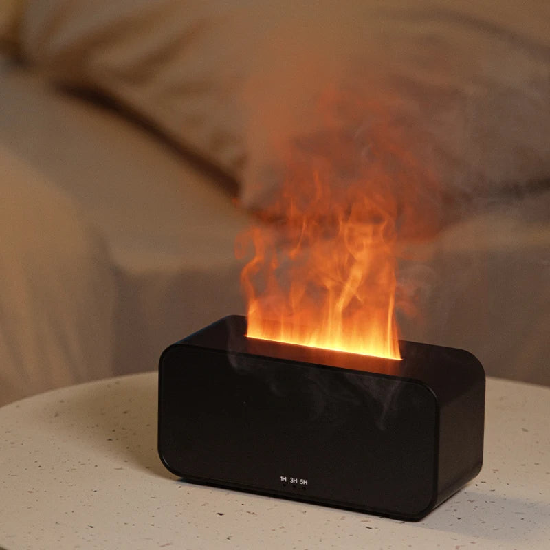 Flame Aroma Diffuser,Fragrance Essential Oil Diffuser Humidifier,with 3D Flame Night Light 120mL for Bedroom, Home and Office - TechSmartX