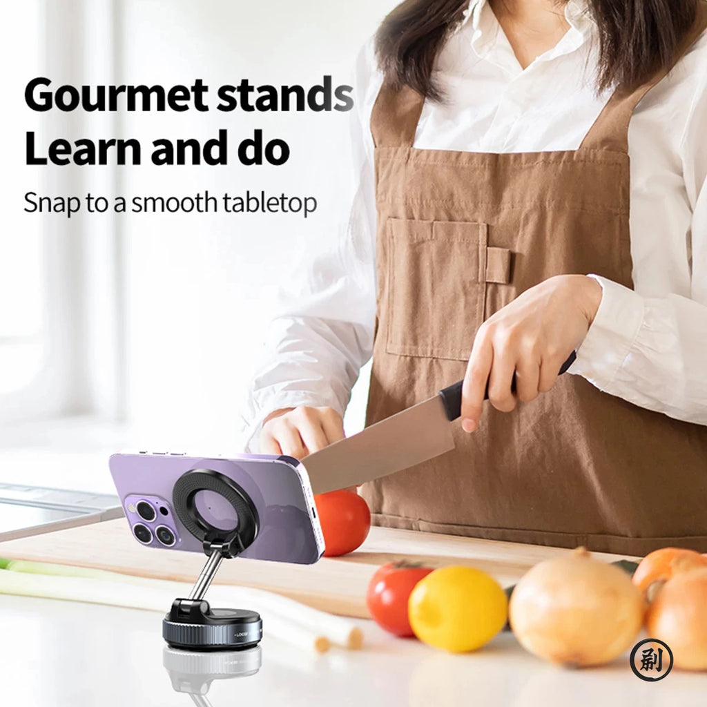 Car Phone Magnetic Stand Mechanical Vacuum Suction Cup Rotate 360° Magnetic Adsorption Bracket Navigation Universal Holder - TechSmartX