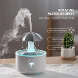 Rainbow Raindrop Aromatherapy Machine Rotating Water Drop Humidifier 7-Color Lamp Creative Umbrella Essential Oil Diffuser - TechSmartX