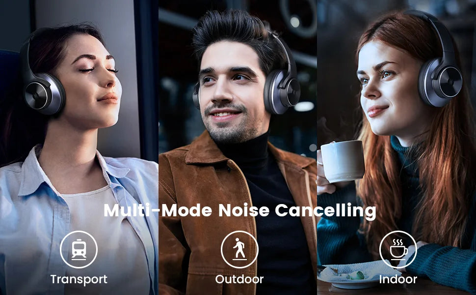 Oneodio A10 Bluetooth 5.4 Headphones Hybrid Active Noise Cancelling With Hi-Res Audio Over Ear Wireless Headset ANC With 5-Mic - TechSmartX
