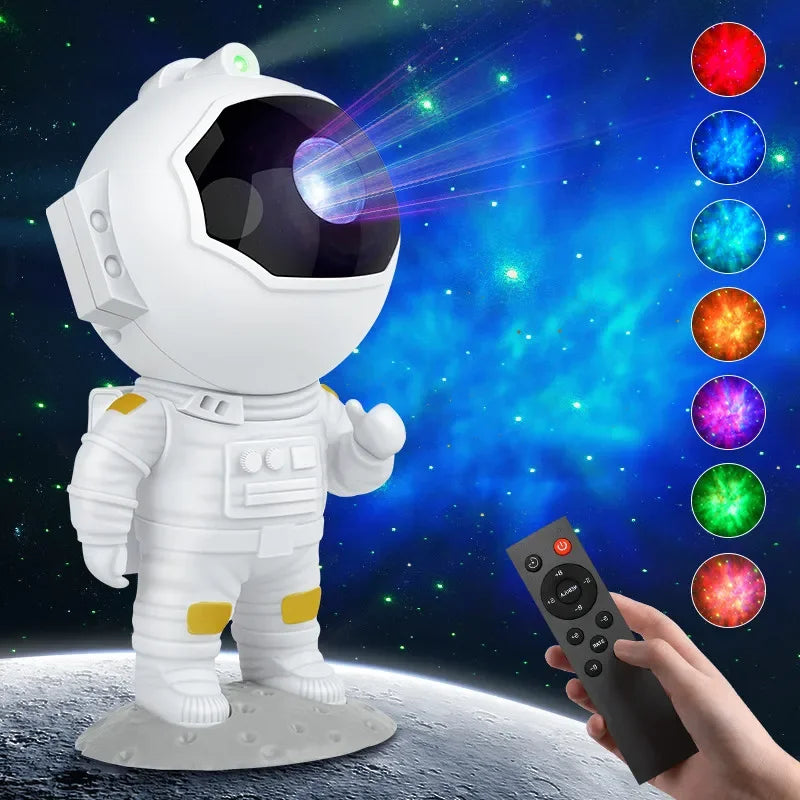 Astronaut Galaxy Starry Sky Projector Night Light Remote Control Rocket Nebula Projection Lamps For Bedroom Christmas Kids Gift - TechSmartX