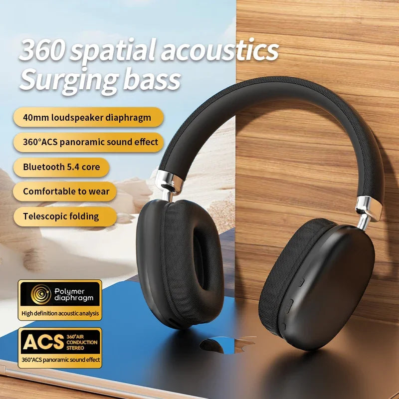 2025 NEW Air Max Bluetooth Earphone Over ear Wireless Headset stereo surround gaming Headphone For Apple Iphone Xiaomi Phone - TechSmartX