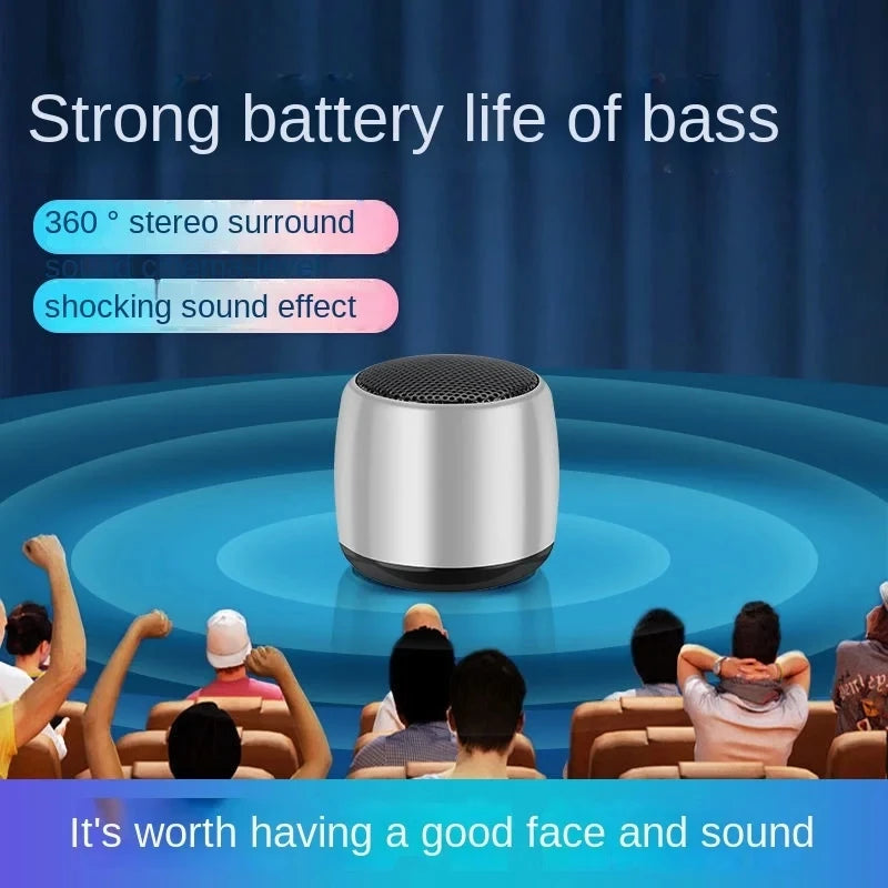 M1 Mini Bluetooth-compatible Small Speaker Portable Intelligent One Drag Two Small Steel Cannon Metal Wireless Sound Subwoofer - TechSmartX