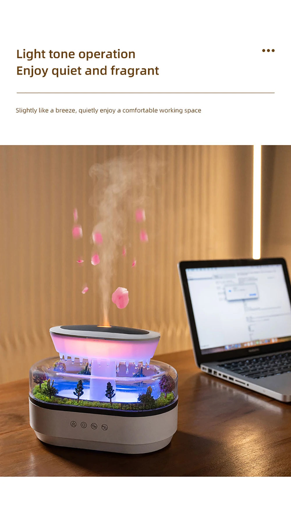 Aroma Humidifier Raindrop Air Humidifier Colorful Light White Noise Essemtial Oil Diffuser Home Ultrasonic Fragrance Diffuser - TechSmartX