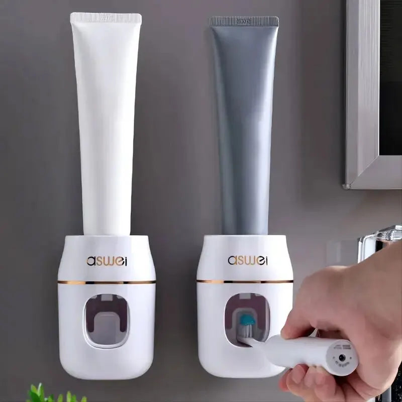 Upgrade Your Bathroom with This 1pc Toothpaste Squeezer and Storage Rack - Automatic Toothpaste Refills Made Easy! - TechSmartX