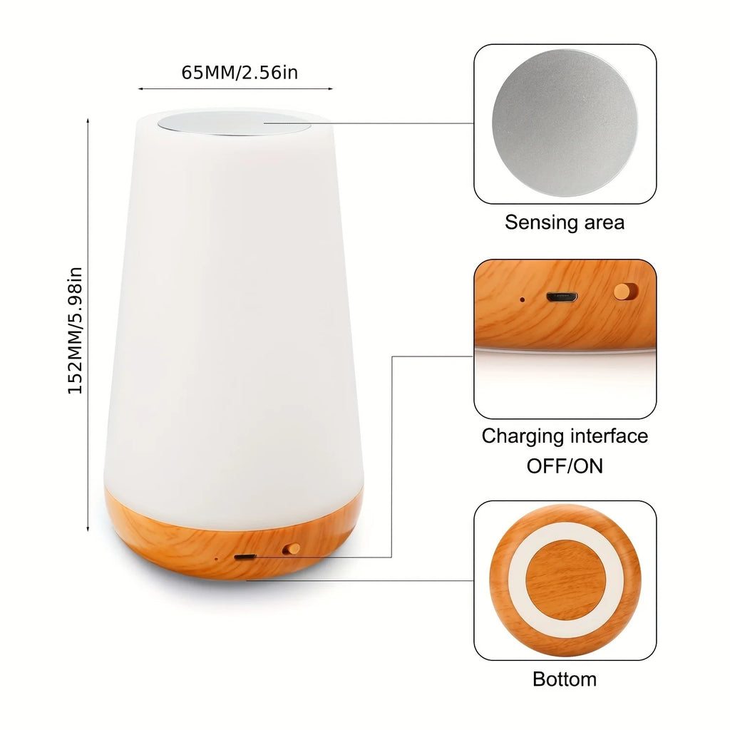 13 Color Changing Night Light Remote Control Touch USB Rechargeable RGB Night Lamp Dimmable Lamp Portable Table Bedside Lamp - TechSmartX