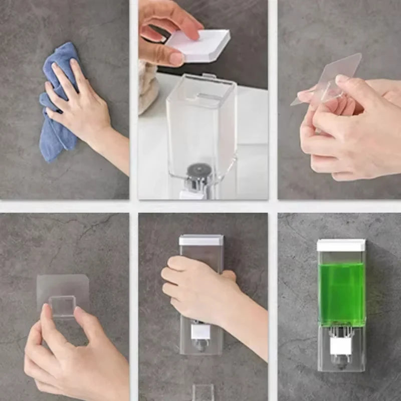 Homefish Perforated Manual Press Soap Dispenser Wall Mounted Traceless Disinfectant Bottle Bathroom Transparent Soap Dispenser - TechSmartX