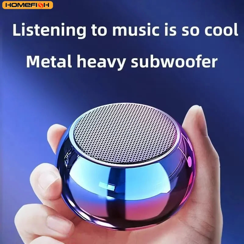 Wireless Bluetooth Speaker Portable Small Steel Gun Metal Heavy Stereo Surround Subwoofer Outdoor Mini Bluetooth Small Speaker - TechSmartX