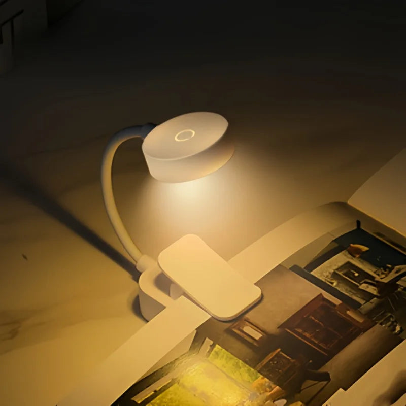 Folding Mini Clip Book Lamp USB Rechargeable LED Night Light 3 Modes Eye Protection Stepless Dimmable Flexible Bedroom Reading - TechSmartX
