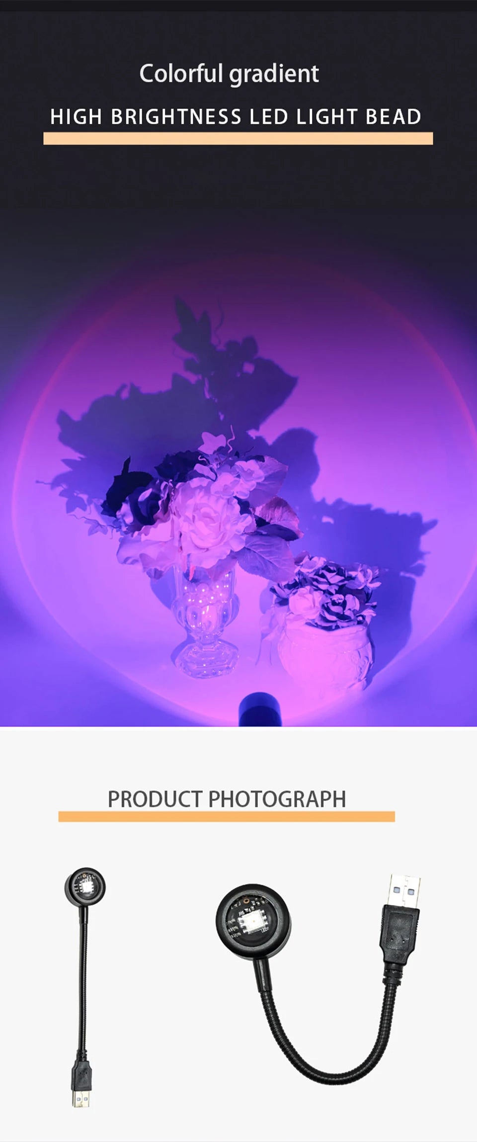 LED Sunset Lamp Nightlights USB Projector Birthday Party Decoration Mood Lights For Bedroom Living Room Wall Photography - TechSmartX