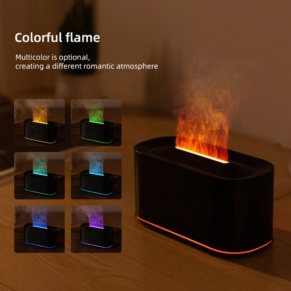 Aromatherapy Diffuser with Flame Effect, Essential Oil Diffuser and Cool Mist Humidifier, Silent Humidifier for Home and Bedroom - TechSmartX