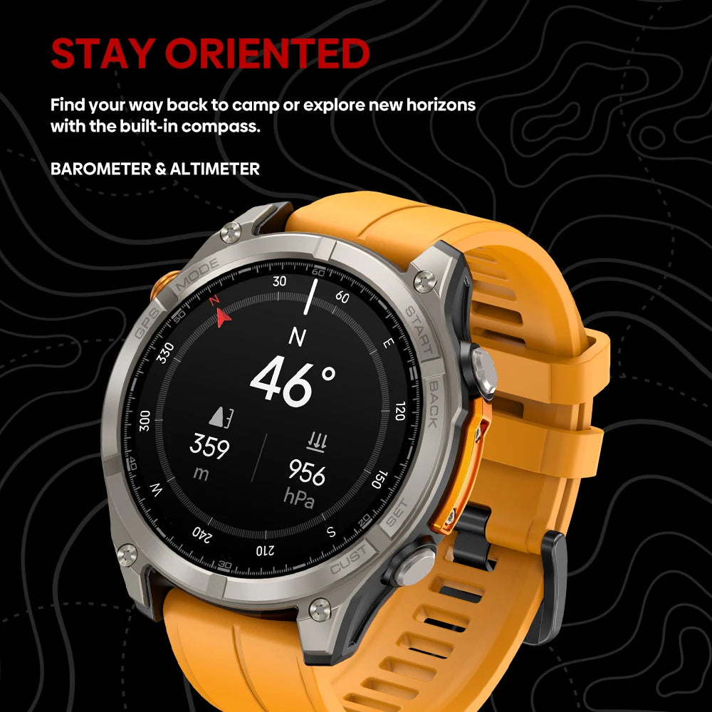 New Ciberer Vertix Stratos 4 GPS Smart Watch 1.43''AMOLED Display Built-in Compass Flashlight 170+ Sports Modes 5 ATM Smartwatch - TechSmartX