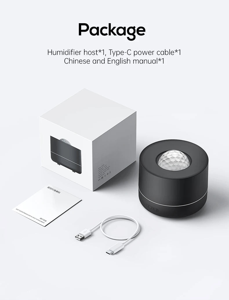 New Starry Sky Projection Air Humidifier with Colorful Gradient Night Light USB Delicate Water Mist Essential Oil Aroma Diffuser - TechSmartX