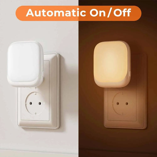 1pc Night Light Socket with Twilight Sensor, Night Light with 3 Brightness Dimmable for Bedroom, Hallway, Kitchen, Living Room, - TechSmartX
