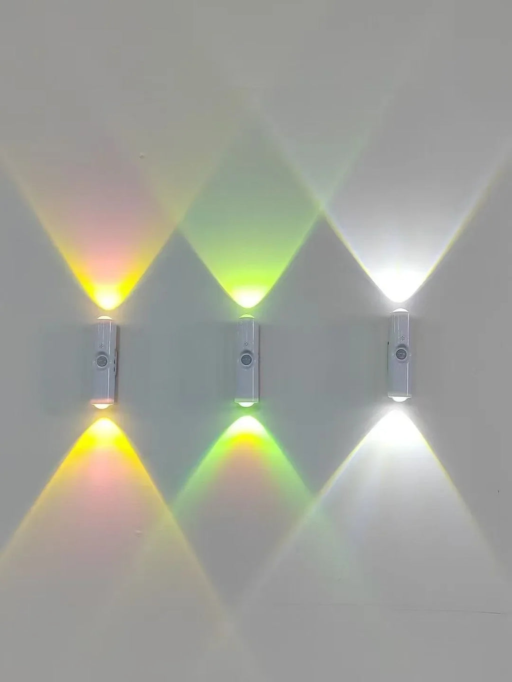Double-head LED Night Light with Motion Sensor RGB Rechargeable Magnetic Wall Lamp Mood Ambient Light for Cabinet Hallway Stair - TechSmartX