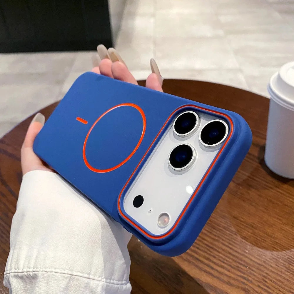Luxury Magnetic Matte Soft Phone Case For iPhone 17 Pro Max Air 16E 15 14 13 12 11 17 shockproof magsafe Wireless Charging Cover