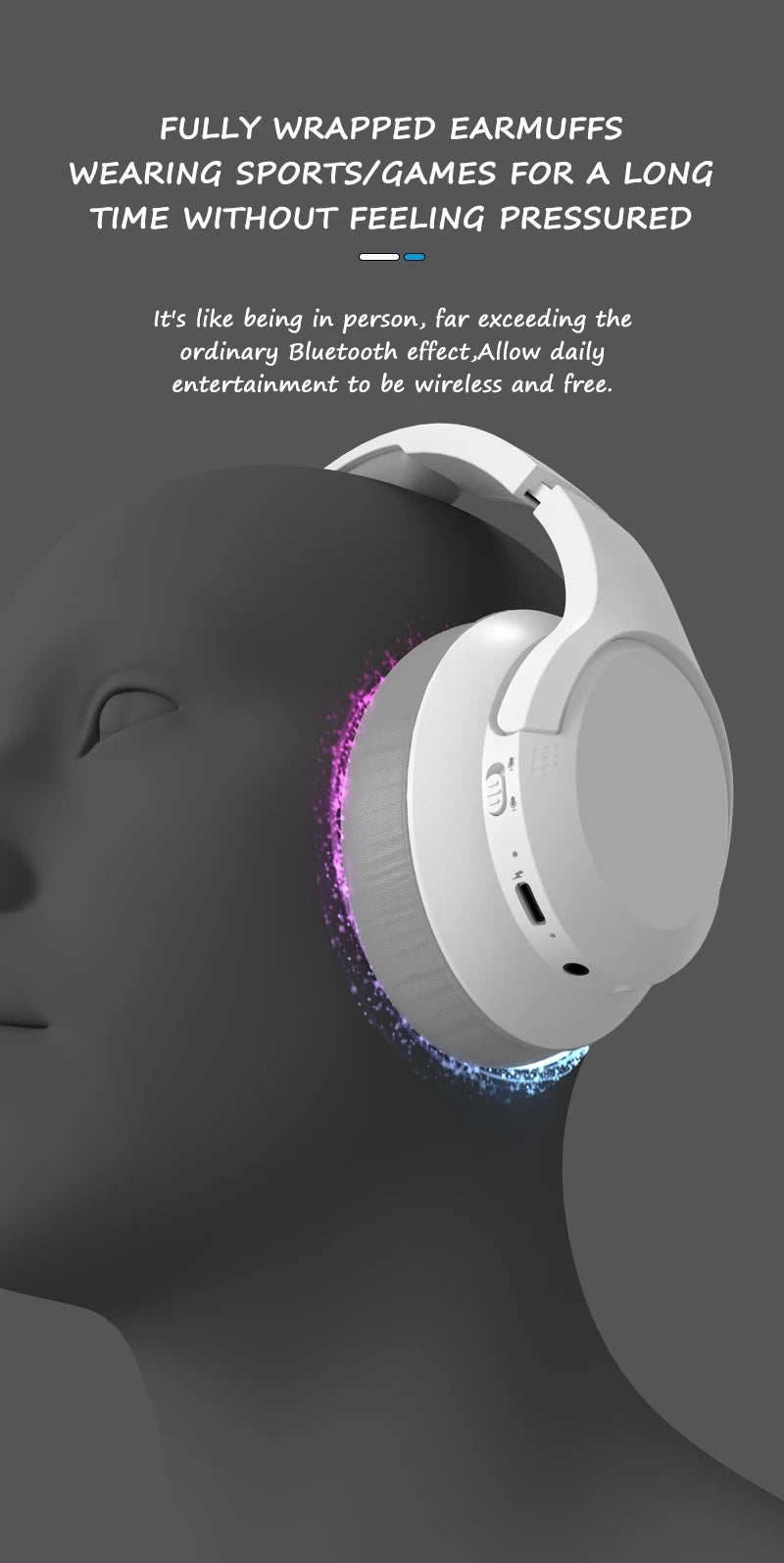 LDON Wireless Headphones Bluetooth 5.3 Hi-Res Audio Over Ear Headset Earphones - TechSmartX