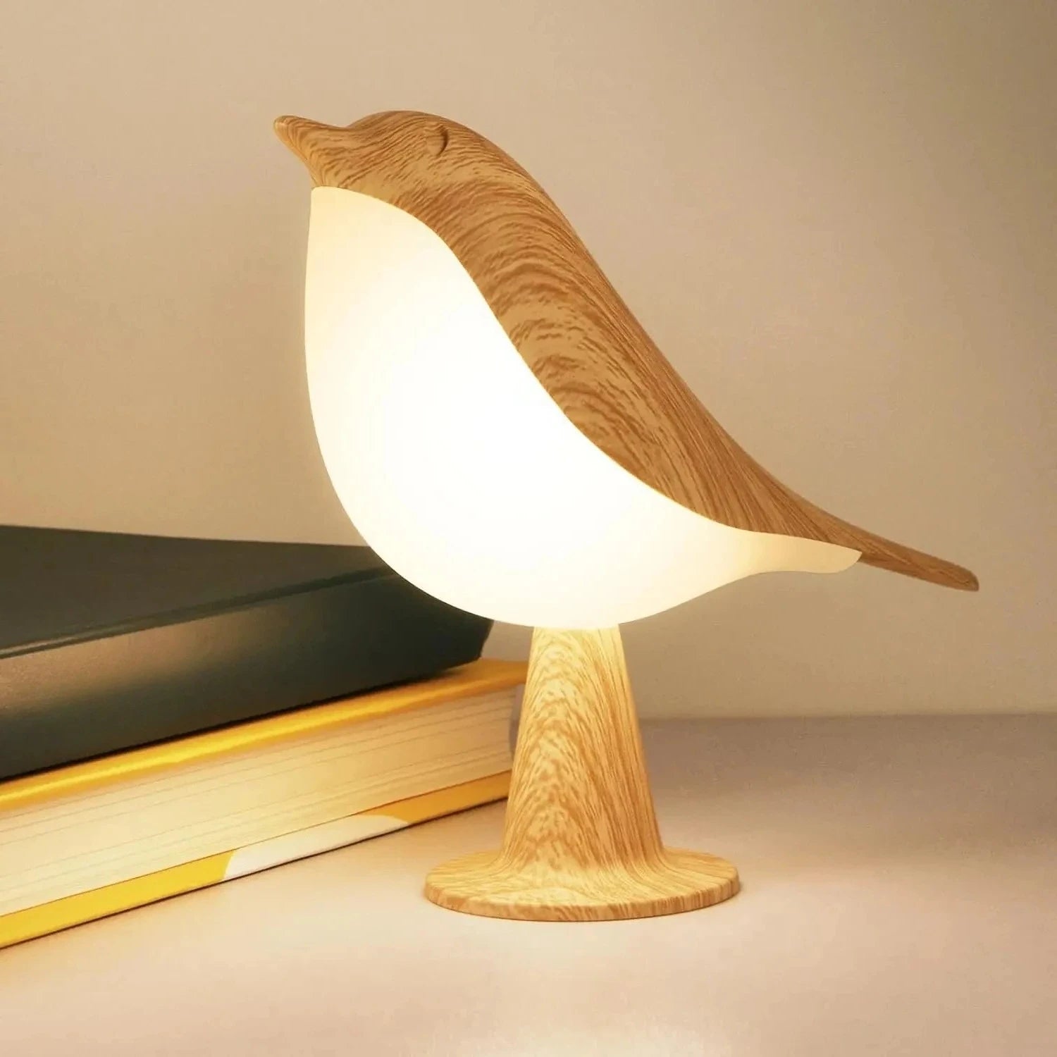 Small Desk Lamp, Bird Lamp Bedside Lamps with 3 Color Temperature and Touch Sensor,Cordless Lamp Kids Night Light - TechSmartX