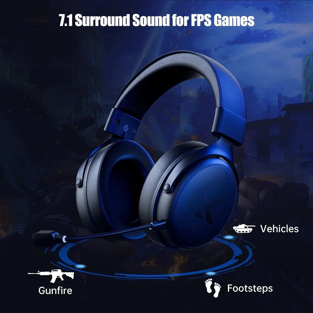 MCHOSE V9 pro E-Sports Headset with Microphone Tri-Mode Gaming USB Wireless 7.1 Channel Surround Sound Portable Audio Headphones - TechSmartX