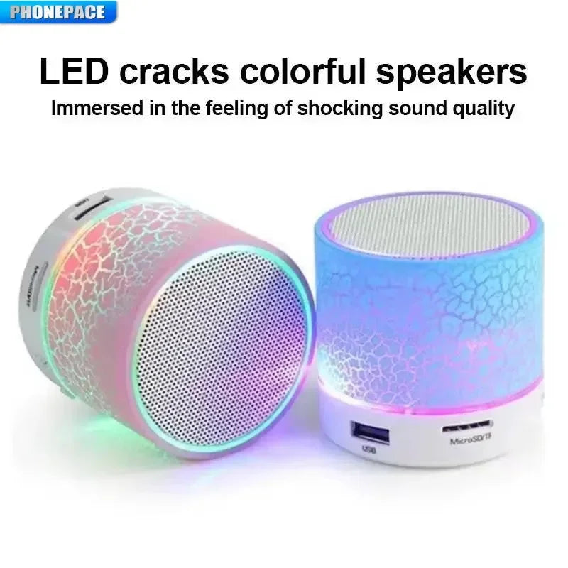 PHONEPACE A9 Bluetooth Speaker  Mini  Crack LED SD Card USB Subwoofer Portable MP3 Music Sound Column for PC Mobile Phone Etc. - TechSmartX