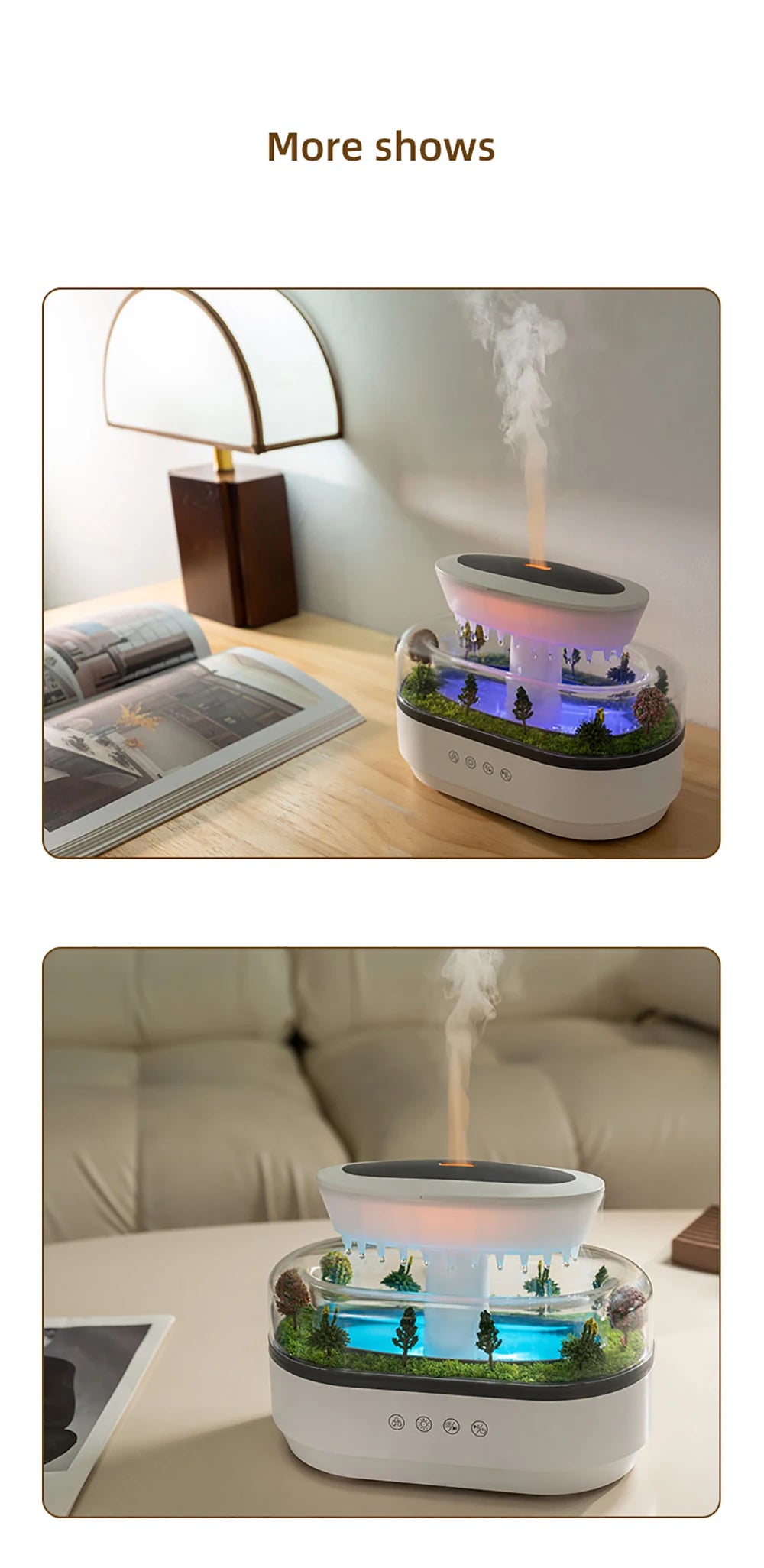Aroma Humidifier Raindrop Air Humidifier Colorful Light White Noise Essemtial Oil Diffuser Home Ultrasonic Fragrance Diffuser - TechSmartX