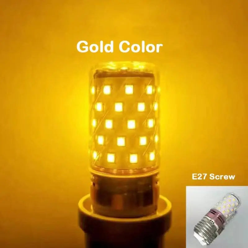 Bulb E27 LED Colorful Corn Bulb 12W Pink Red Blue Green Purple Golden 7Colors Lamp AC 220V Bulb Chandelier Decoration - TechSmartX