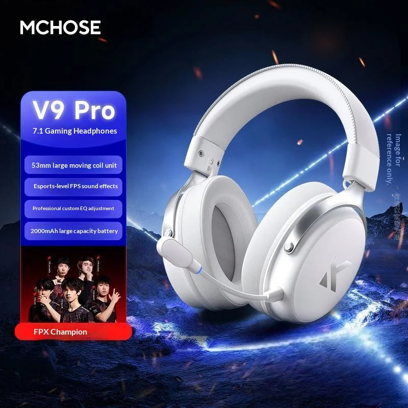 MCHOSE V9 Pro Gaming Headset, Over-Ear Quad-Mode Wireless Bluetooth Headphones for PC with Microphone (Delta Style) - TechSmartX