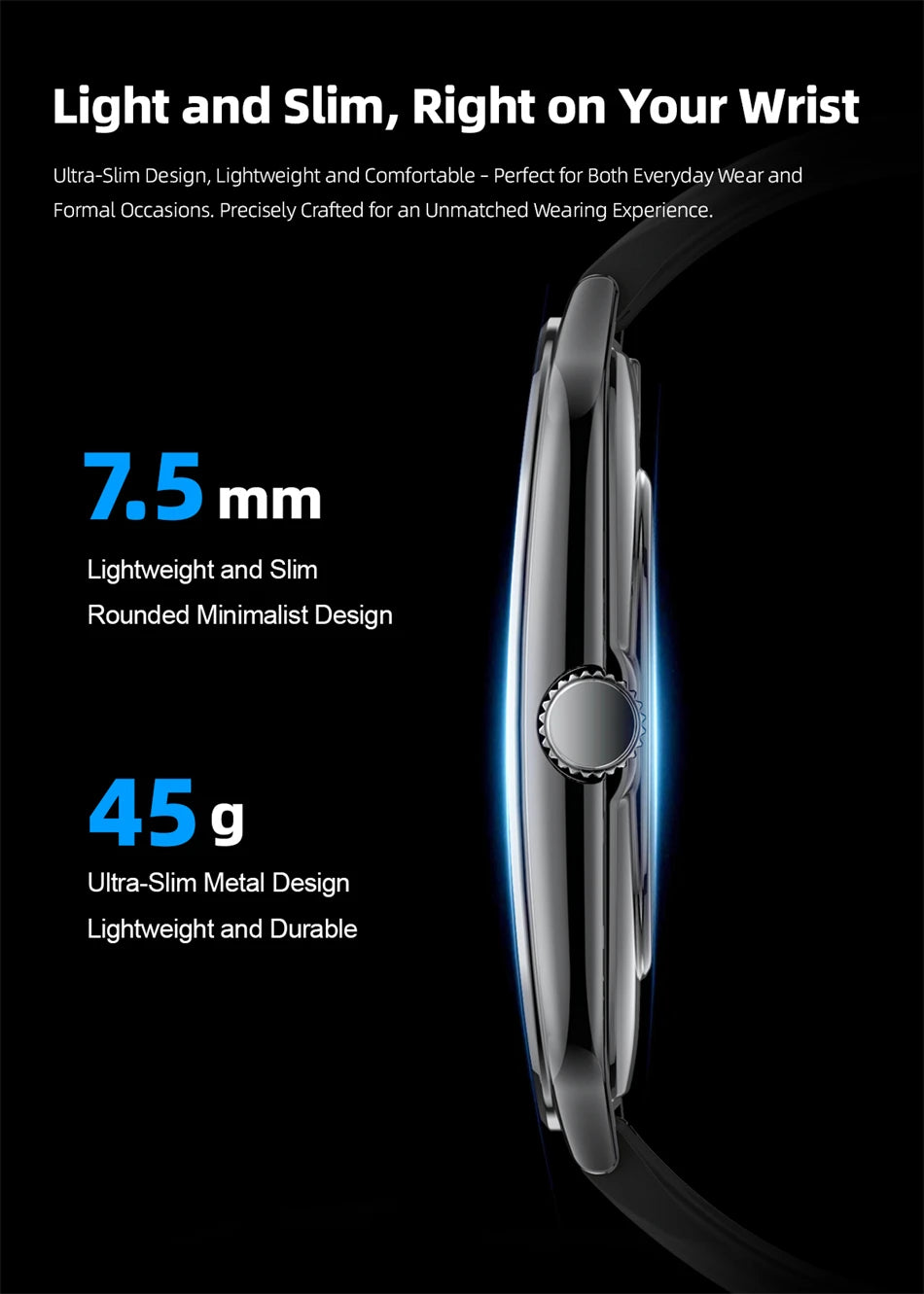 2025 New 7.5MM Ultra Thin Smart Watch Men 1.96"AMOLED Screen Always Show Time Heart Rate Sport Waterproof BT Call Smartwatch - TechSmartX