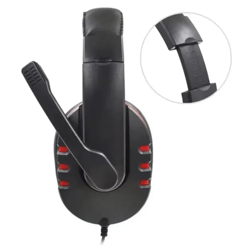 Wired Head Mounted Gaming Earphones Microphone Noise Reduction Earphones 3.5AUX for PC Android Laptop PS4 PS5 Nintendo Tablet - TechSmartX