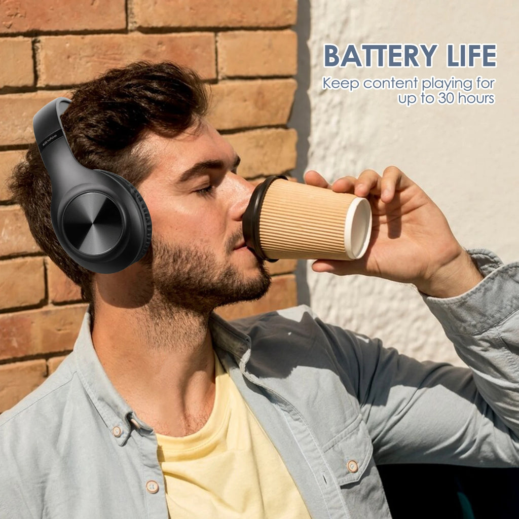 Siindoo JH-ANC923 Active Noise Cancelling Wireless Headset Foldable Over-Ear Bluetooth Headphones With Mic HiFi Stereo Deep Bass - TechSmartX