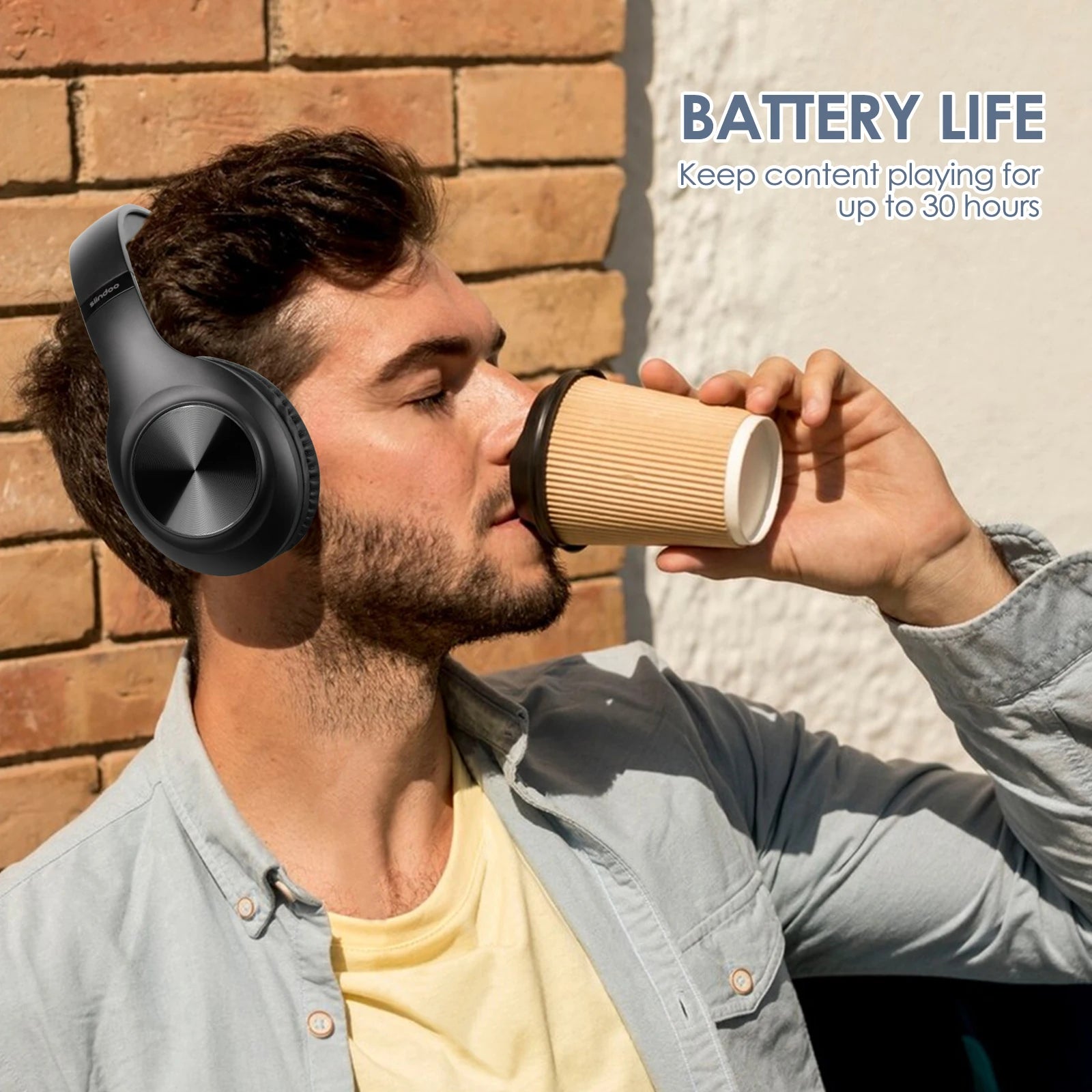 Siindoo JH-ANC923 Active Noise Cancelling Wireless Headset Foldable Over-Ear Bluetooth Headphones With Mic HiFi Stereo Deep Bass - TechSmartX