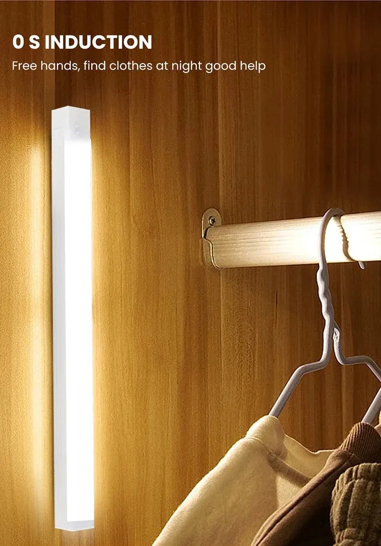 Motion Sensor Lamp Night Light Wireless LED USB Type C Rechargeable Lamp for Kitchen Cabinet Bedroom Wardrobe Staircase Lighting - TechSmartX