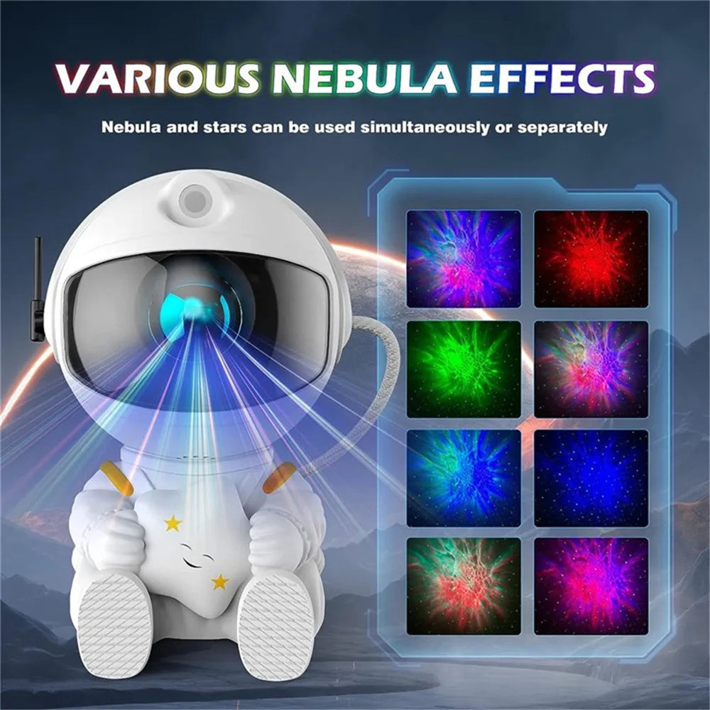 Astronaut Galaxy Starry Sky Projector Night Light Remote Control Rocket Nebula Projection Lamps For Bedroom Christmas Kids Gift - TechSmartX