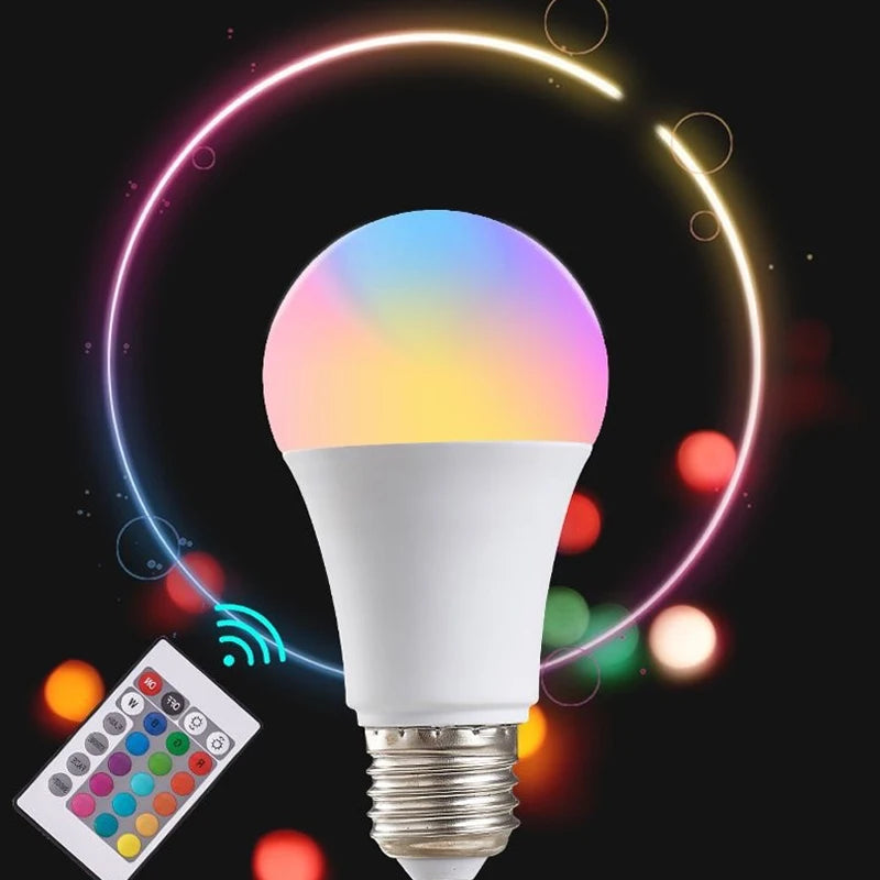 LED RGB Light Bulb AC 220V 230V E27 Bombillas LED  IR Remote Control Changeable Colorful RGBW Led Lamp Spotlight Bulb - TechSmartX