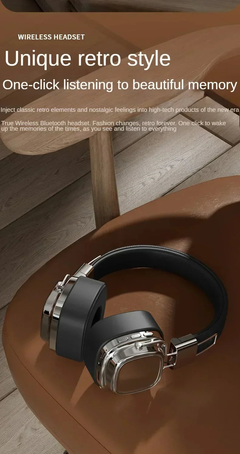 2025 New 5.3 Foldable Wireless Bluetooth Headsets Headset Gamer Choice Retro Over Ear Headphones DJ Stereo Sounds Bluetooth - TechSmartX
