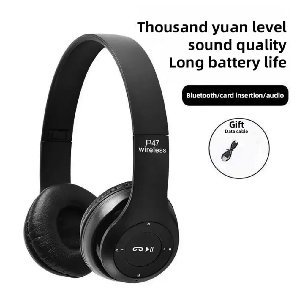 P47 Wireless Headphones Bluetooth 5.0 Earphones Foldable HIFI Stereo Bass for Music Gaming Kid Girl Earphone for Smartphone - TechSmartX