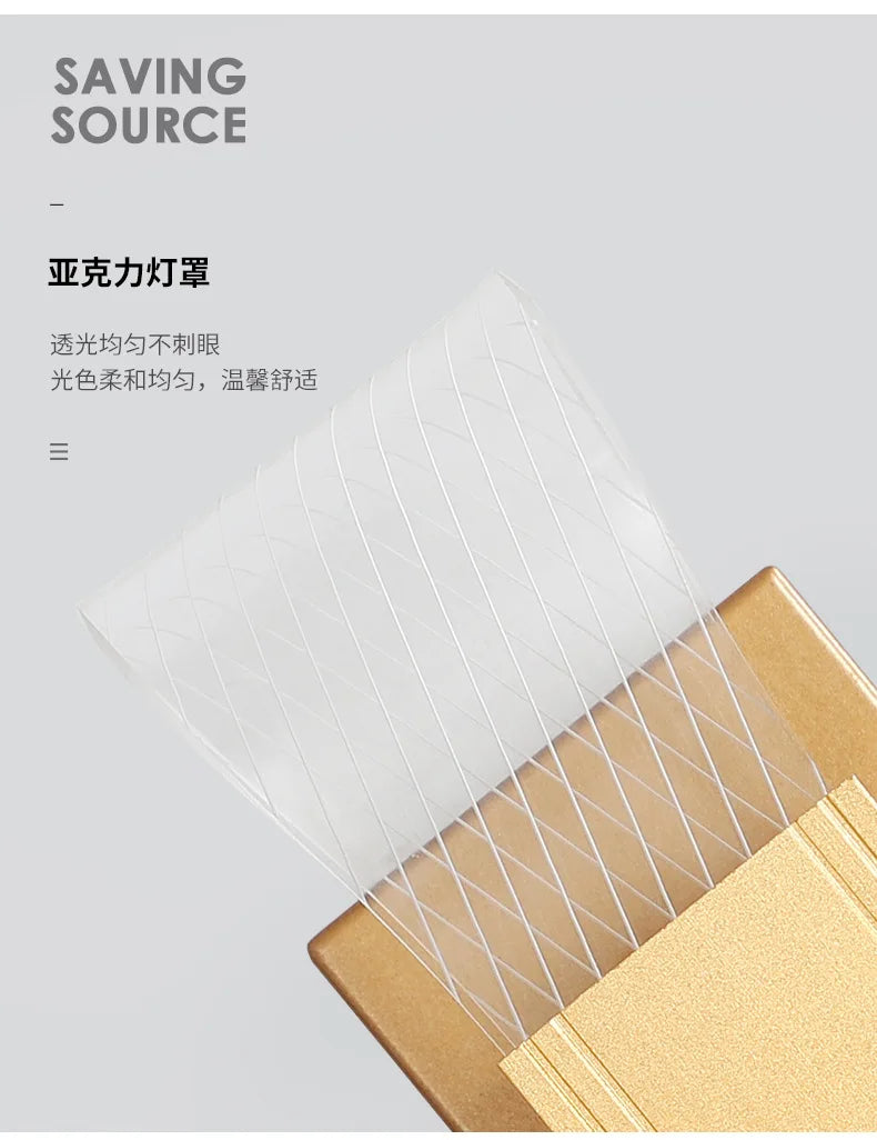 Acrylic Aluminum Wall Bedside Lamp Warm Light Lustre Modern Fashion Nordic Simple Home Living Dining Room Decor - TechSmartX