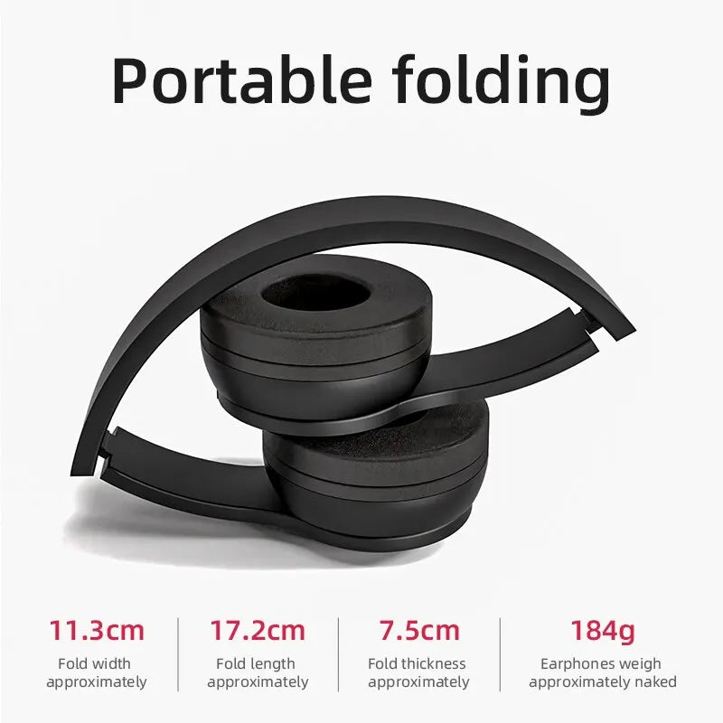 P47 Wireless Headphones Bluetooth 5.0 Earphones Foldable HIFI Stereo Bass for Music Gaming Kid Girl Earphone for Smartphone - TechSmartX